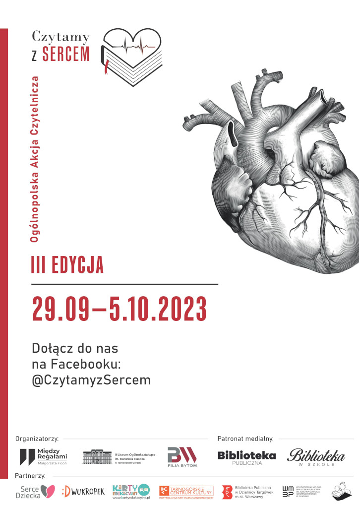 plakat III Ogólnopolskiej akcji Czytamy z sercem