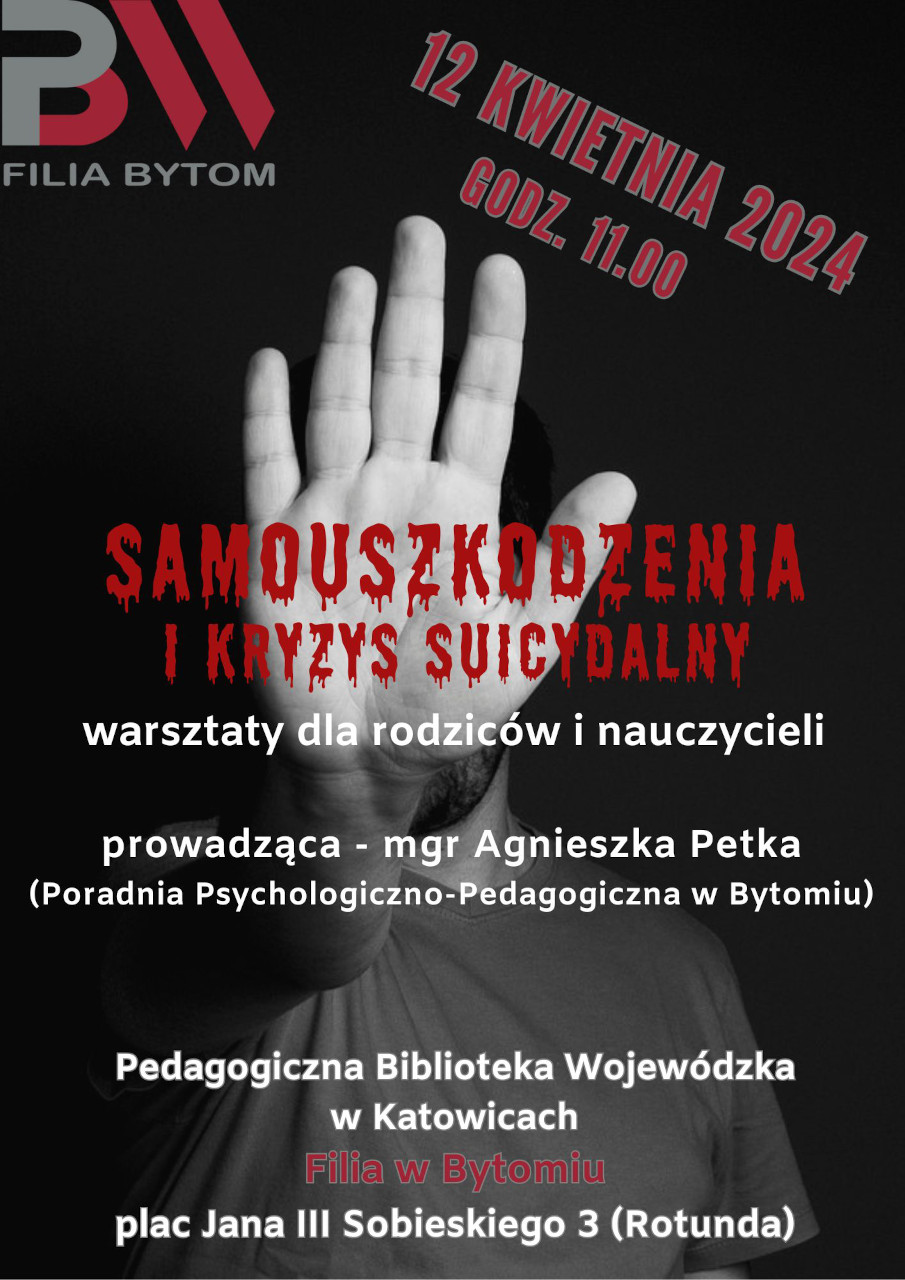 plakat warsztatów na temat samouszkodzeń